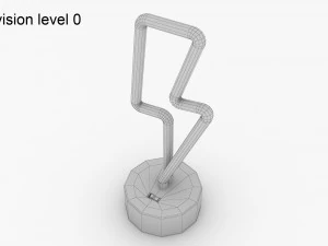 Neon Lightning Lamp 3D Model