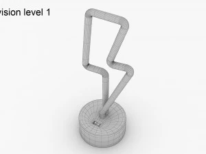 Neon Lightning Lamp 3D Model