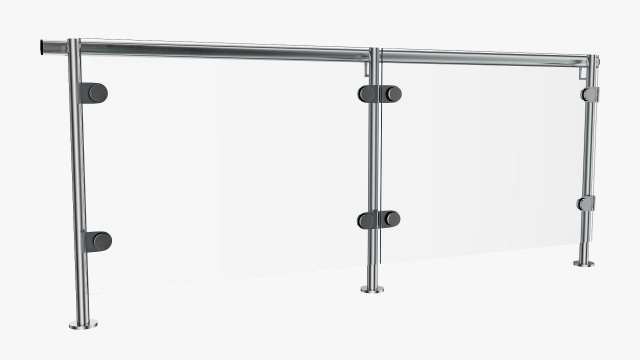 Glass Panel Handrail 3D-Modell .c4d .max .obj .3ds .fbx .stl .blend 