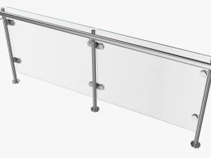 Glass Panel Handrail 3D Model