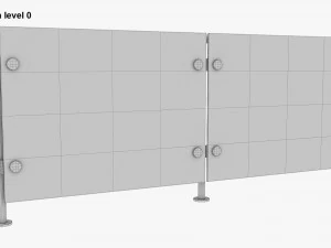 Glass Panel Handrail 3D Model