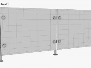 Glass Panel Handrail 3D Model