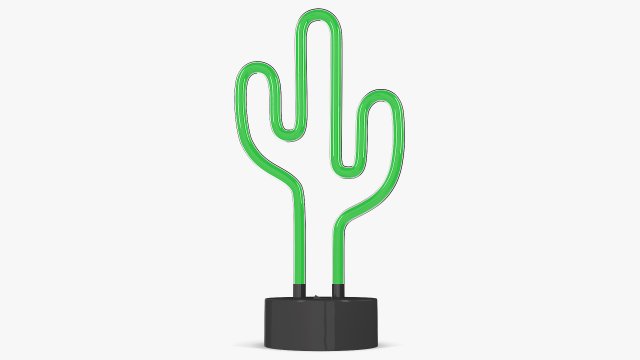 Neon Cactus Lamp 3D Модель .c4d .max .obj .3ds .fbx .stl .blend 
