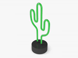 Neon Cactus Lamp 3D Model