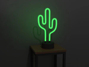 Neon Cactus Lamp 3D Model