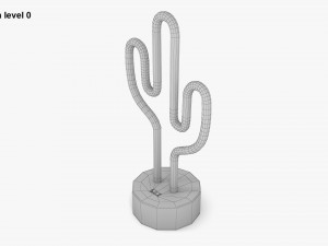 Neon Cactus Lamp 3D Модель