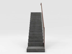 Modern concrete floating stair 3D Model