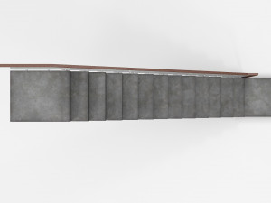 Modern concrete floating stair Model 3D