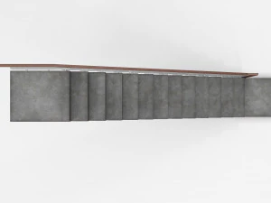 Modern concrete floating stair 3D Model