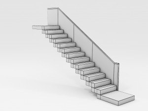 Modern concrete floating stair Model 3D