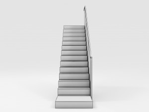 Modern concrete floating stair Model 3D
