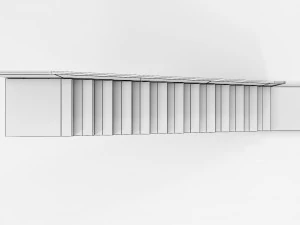 Modern concrete floating stair 3D Model