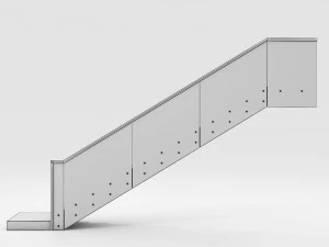 Modern concrete floating stair 3D Model