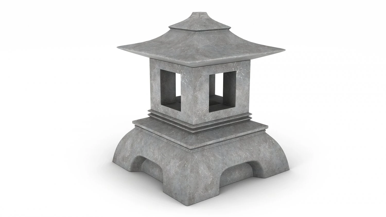 Japanese stone lantern 3D Model .c4d .max .obj .3ds .fbx .stl .blend 