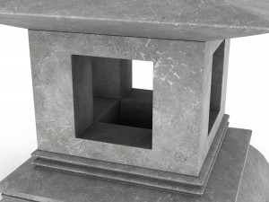 Japanese stone lantern 3D Model
