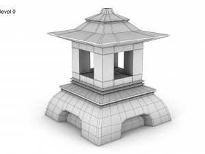 Japanese stone lantern 3D Model