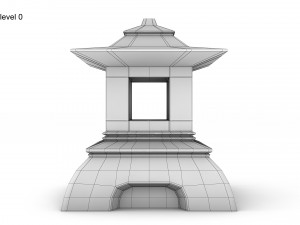 Japanese stone lantern 3D Model
