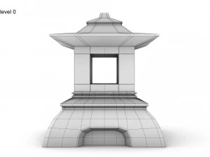 Japanese stone lantern 3D Model
