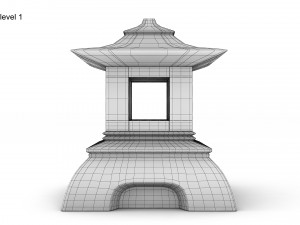 Japanese stone lantern 3D Model