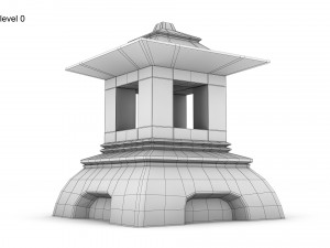 Japanese stone lantern 3D Model