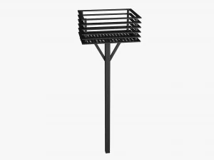 House iron trash can set 3D Model