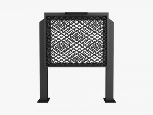House iron trash can set 3D-Modell