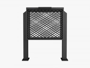 House iron trash can set 3D Model