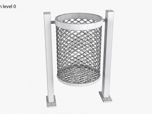 House iron trash can set 3D-Modell