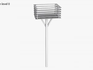 House iron trash can set 3D Model