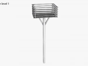 House iron trash can set 3D Model