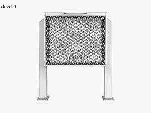 House iron trash can set 3D Model