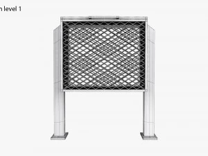 House iron trash can set 3D Model