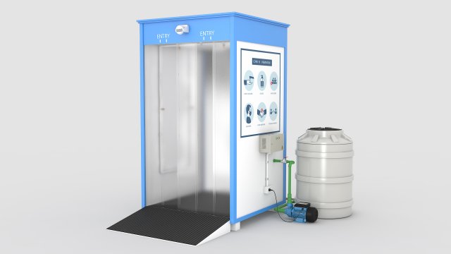 Sanitizing booth 3D Модель .c4d .max .obj .3ds .fbx .stl .blend 
