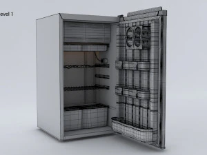 Mini Fridge 3D Model