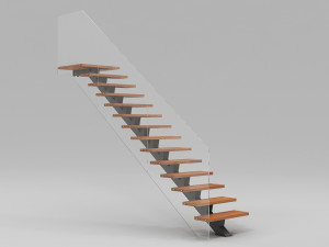 Modern floating Stair 3D Model