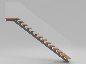 Modern floating Stair 3D Model