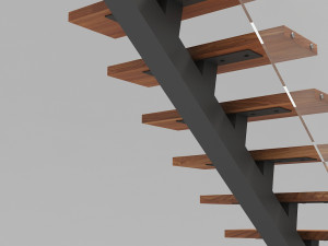 Modern floating Stair 3D Model