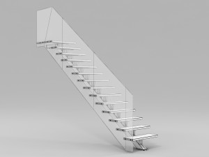Modern floating Stair 3D Model