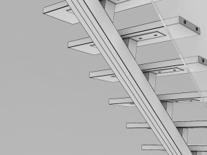 Modern floating Stair 3D Model