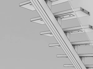 Modern floating Stair 3D Model