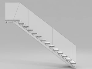Modern floating Stair 3D Model
