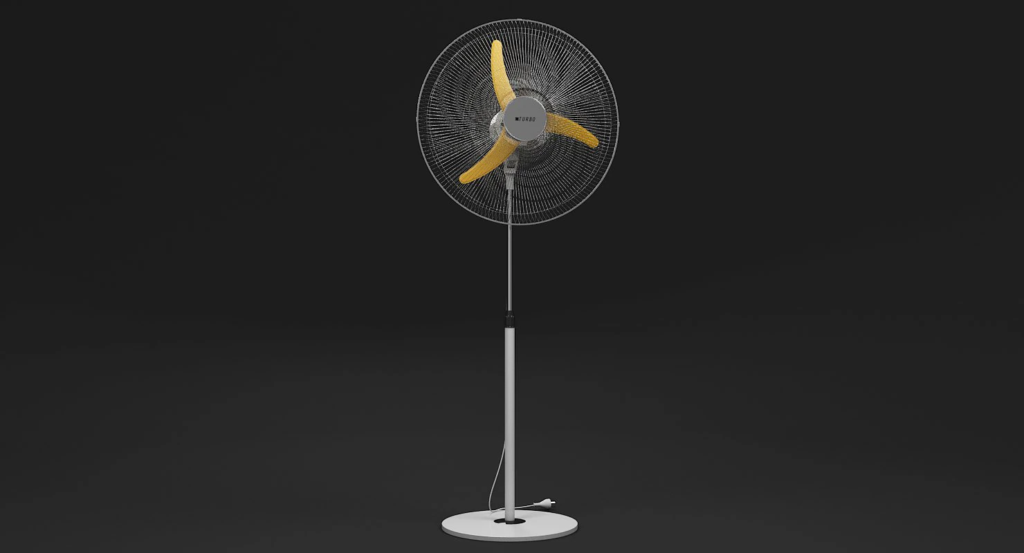 Floor Standing Fan 3D Model .c4d .max .obj .3ds .fbx .stl .blend 