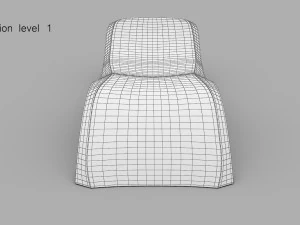 Modern Sunlounger 3D Model