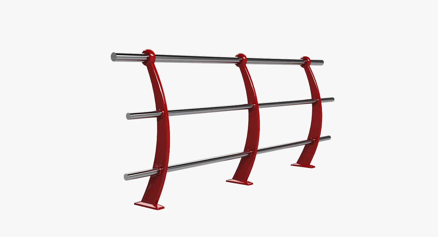 Modern Handrail 3D Model .c4d .max .obj .3ds .fbx .stl .blend 