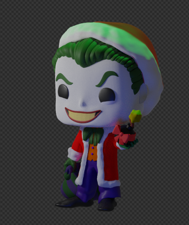 Funko-Pop Joker Christmas Edition 3D Model in Cartoon 3DExport