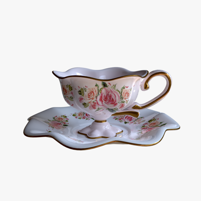 Antique Cup of Tea 3D Модель .c4d .max .obj .3ds .fbx .stl .blend 