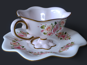 Antique Cup of Tea 3D Модель