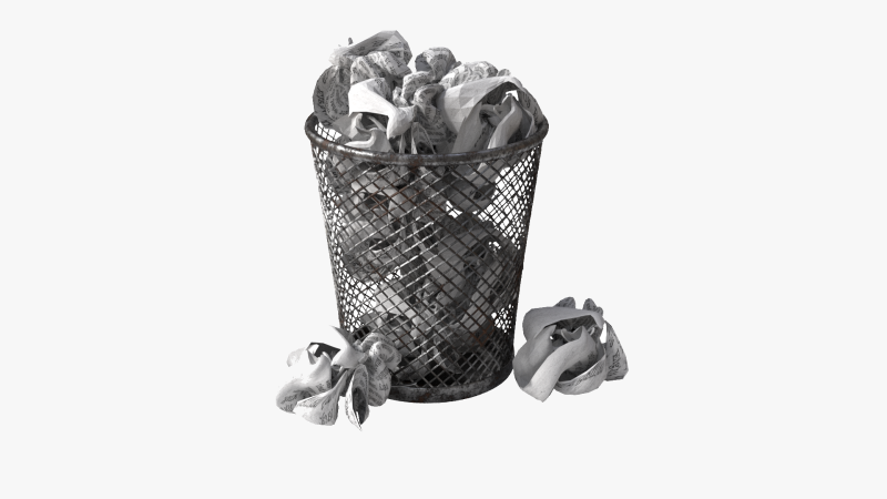 Papers Trash 3D Model .c4d .max .obj .3ds .fbx .stl .blend 