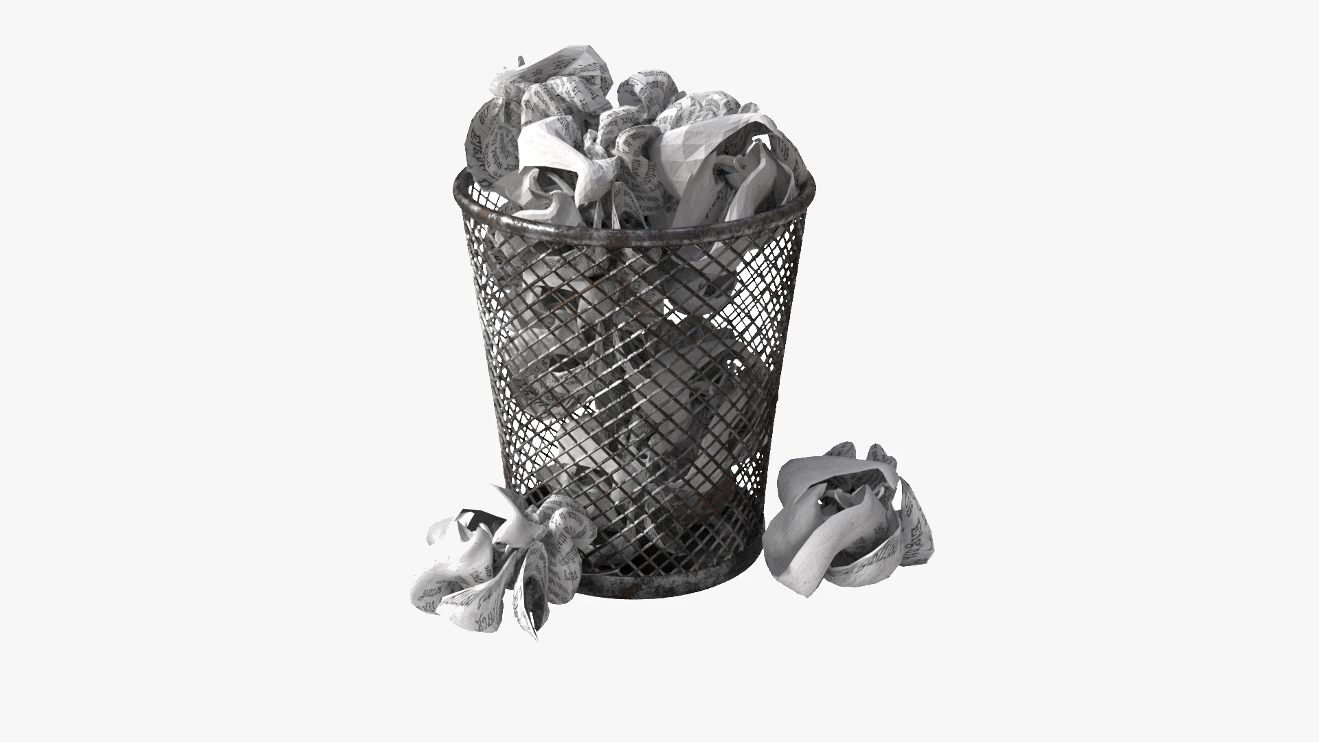 Papers Trash 3D Model .c4d .max .obj .3ds .fbx .stl .blend 