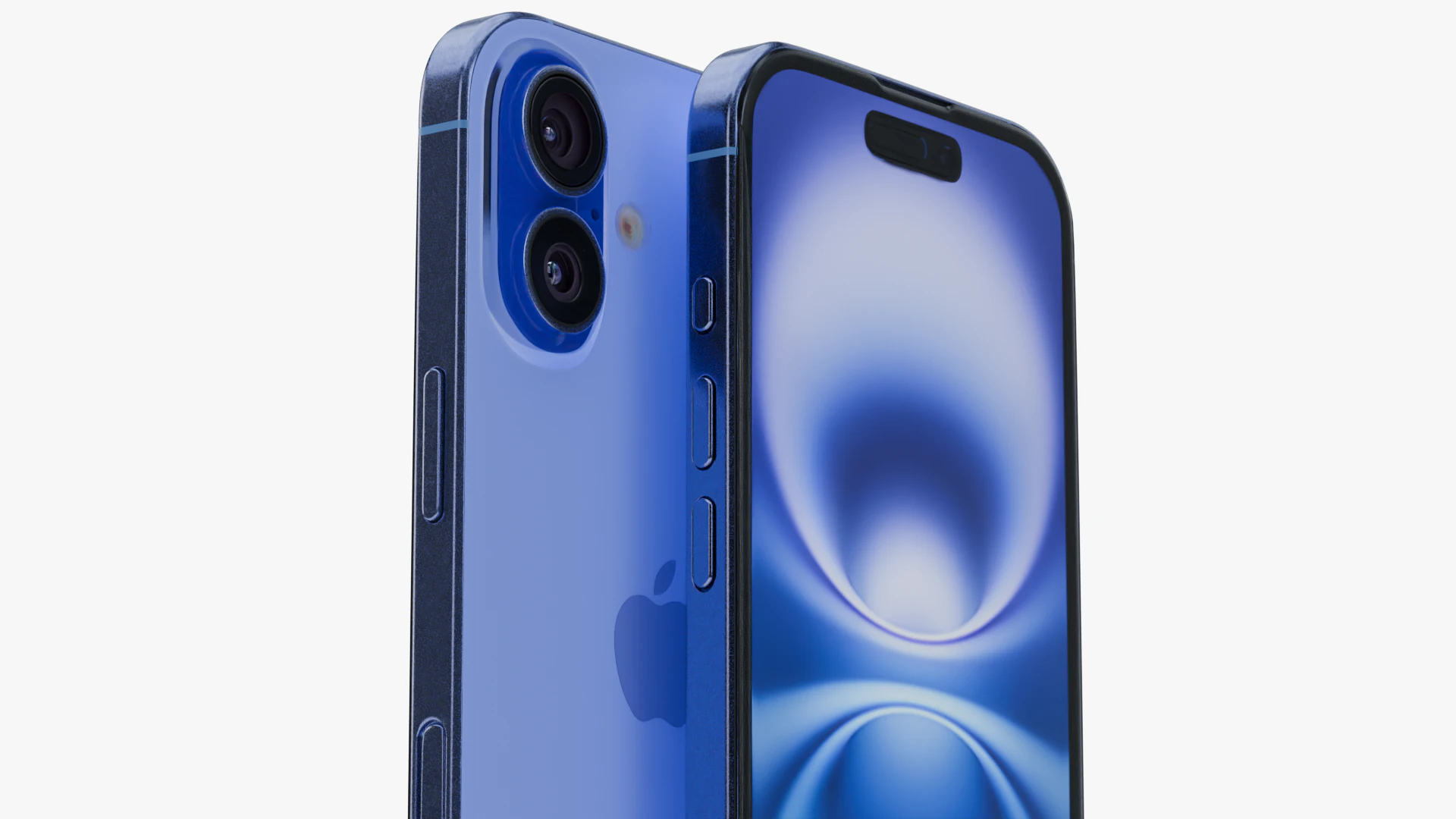 Apple iPhone 16 Ultramarine 3D Model .c4d .max .obj .3ds .fbx .stl .blend